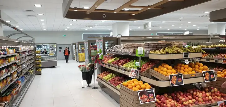 Interior of Alphamega Aphrodite hypermarket