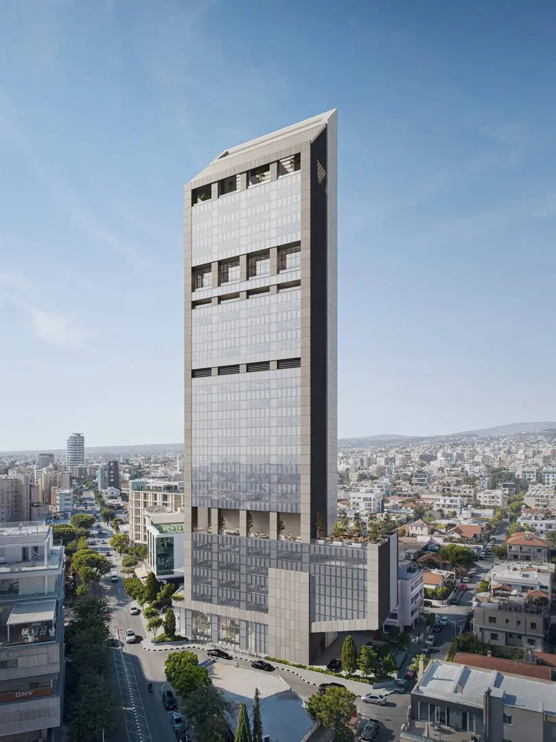 Neocleous Tower in the Limassol cityscape